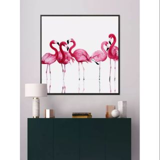 Tranh canvas hồng hạc 60x60 kèm khung