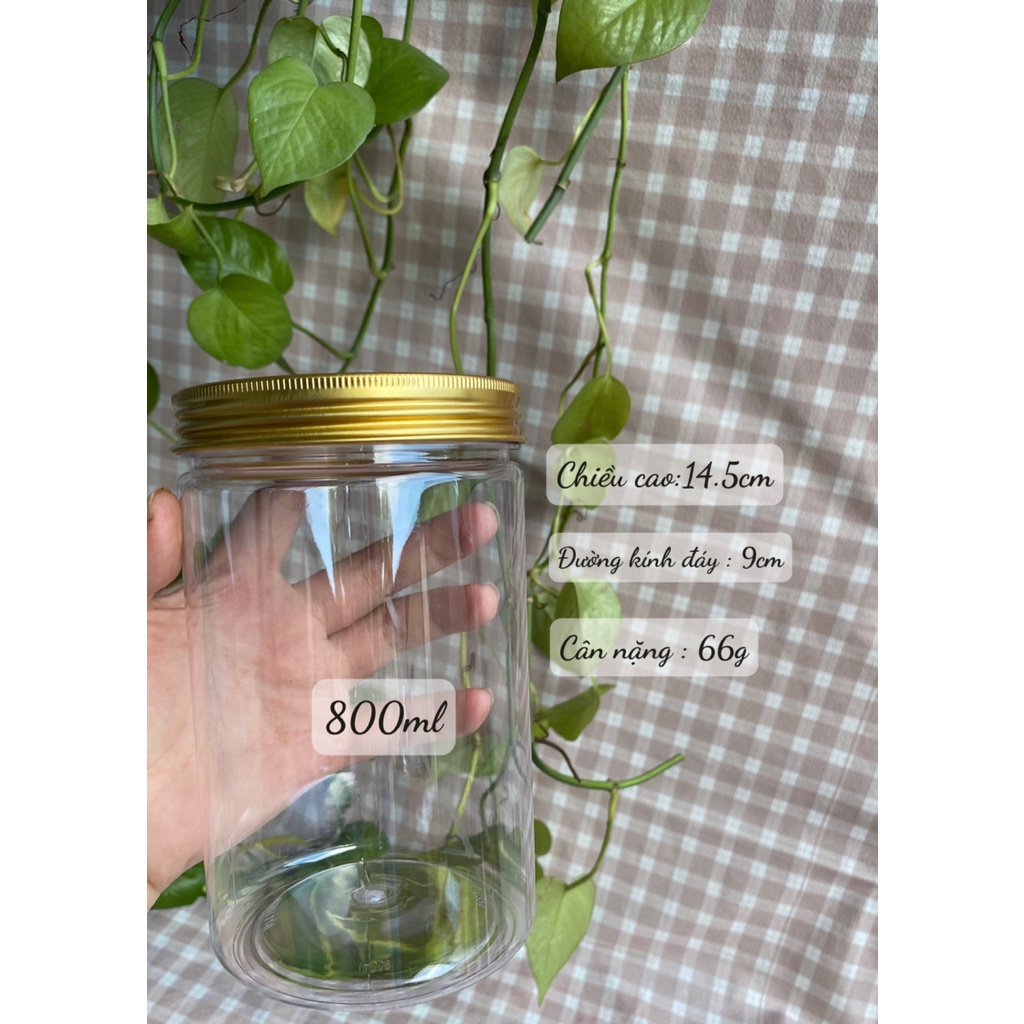 HỦ NHỰA PET NẮP NHÔM VÀNG/NẮP NHÔM BẠC LOẠI NHỰA DÀY 300ML/ 350ML/500ML/800ML/1000ML/1200ML