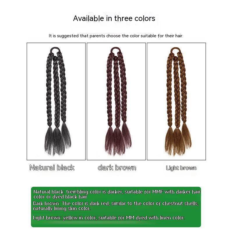 Bím Tóc Giả Thắt Bím Tự Nhiên Cho Bé Gái Tập Boxing