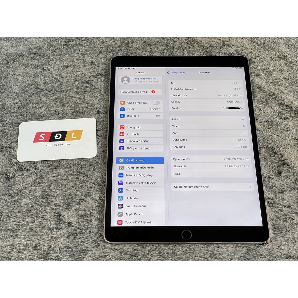 Máy tính bản Apple iPad Pro 10.5 inch dung lượng 64GB bản WIFI