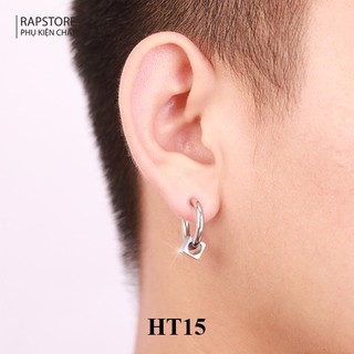 Khuyên tai nam nữ tròn trơn Kratos họa tiết độc đáo 2 màu đen trắng phong cách Hàn Quốc unisex cá tính, cực chất - HT16