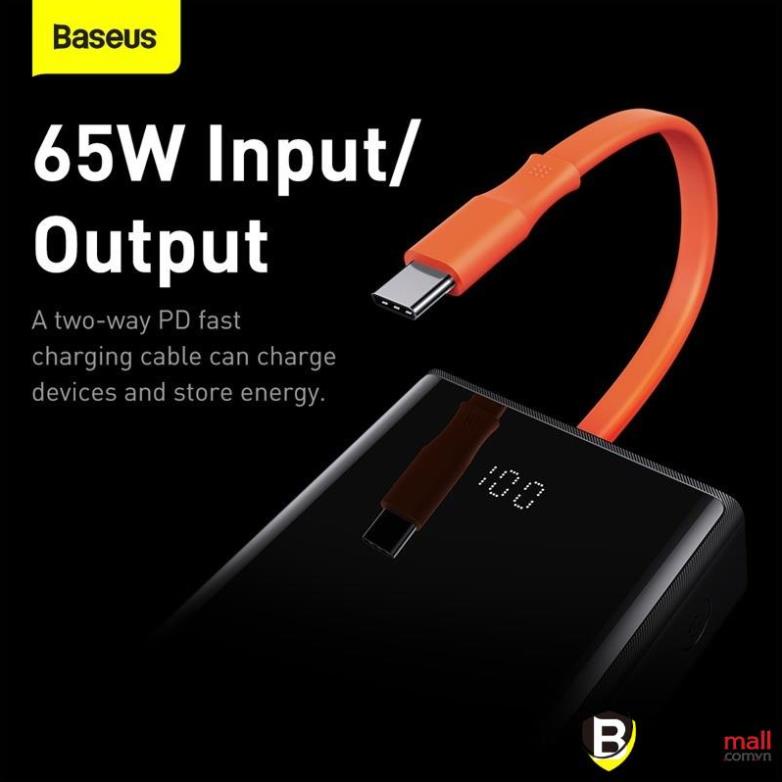 Baseus -BaseusMall VN Pin dự phòng sạc nhanh Baseus 65W Elf Digital Display Power Bank 20000mAh kèm cáp Type C