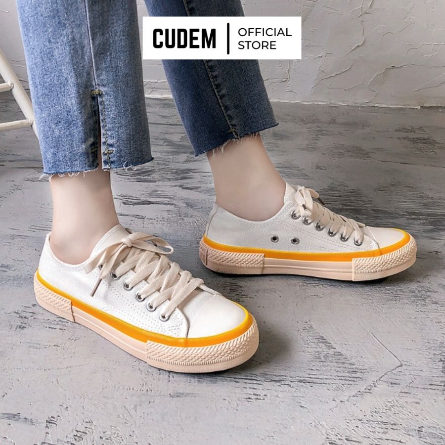 Giày thể thao nữ cổ thấp đế màu sắc độc lạ dành cho học sinh sinh viên S37