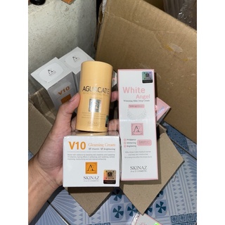 BỘ dưỡng trắng da ban đêm skinaz kem v10 tinh chất bơ