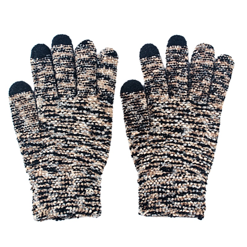 Wmmb Găng Tay Dệt Kim Vải Chenille Co Giãn Nhuộm Màu Giữ Ấm Mùa Thu Đông Có Thể Chạm Màn Hình Cảm Ứ