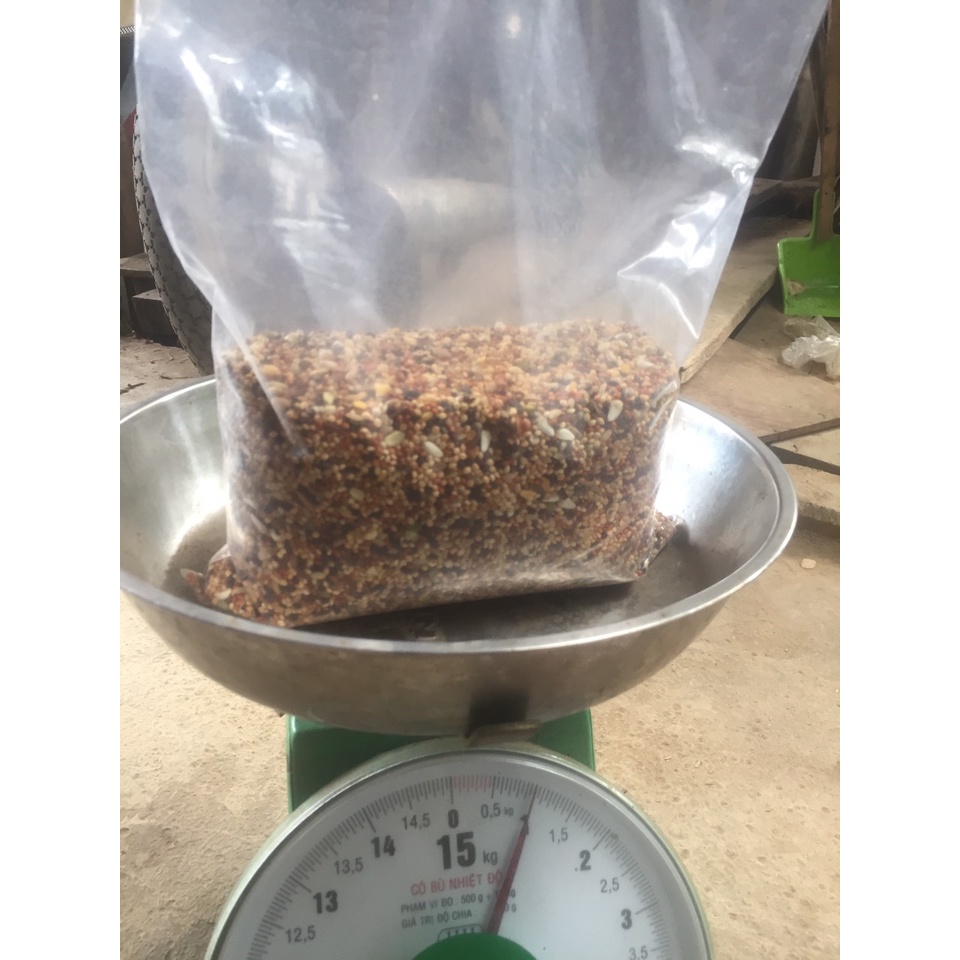 Ngũ cốc 15 loại hạt  túi 2 kg dinh dưỡng cho Cu gáy khỏe mạnh