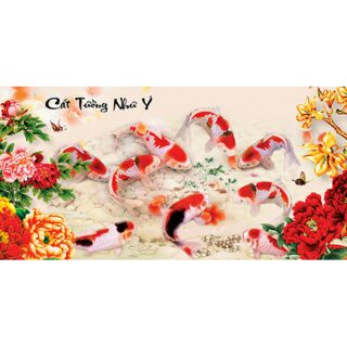 Tranh đính đá Như Ý Cát Tường Cá 77535 (chưa đính)