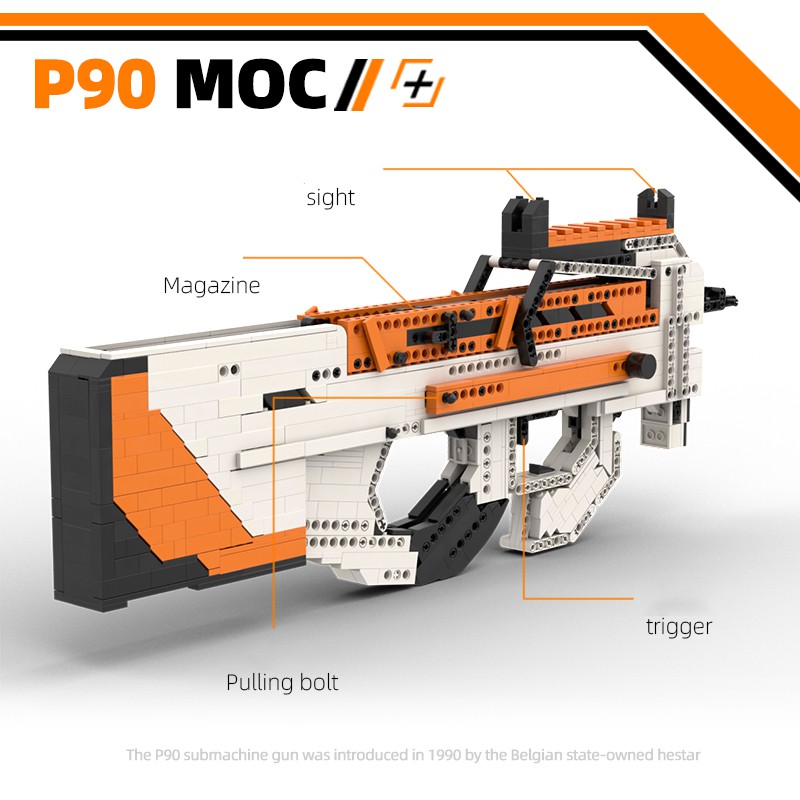 Đồ Chơi Lắp Ráp Kiểu Lego Mô Hình Súng PUBG P90 Asiimov 900+ Mảnh Ghép - Bản Thiết Kế Tiêu Chuẩn Của Kevin183