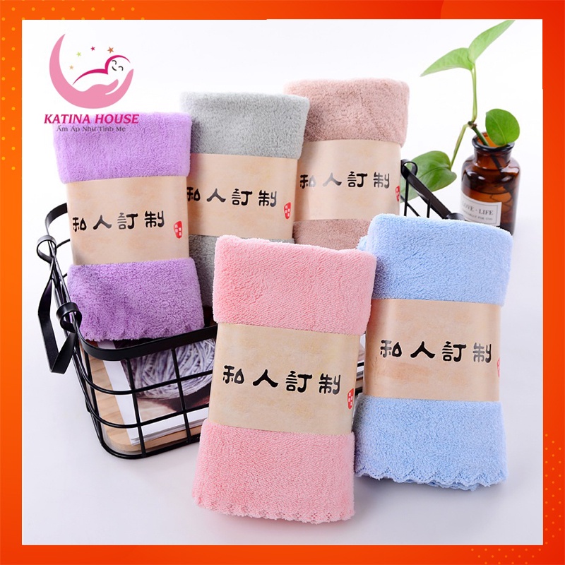 Set 5c Khăn mặt lông cừu Hàn Quốc siêu mềm mại, mịn, thấm hút tốt 30x50cm