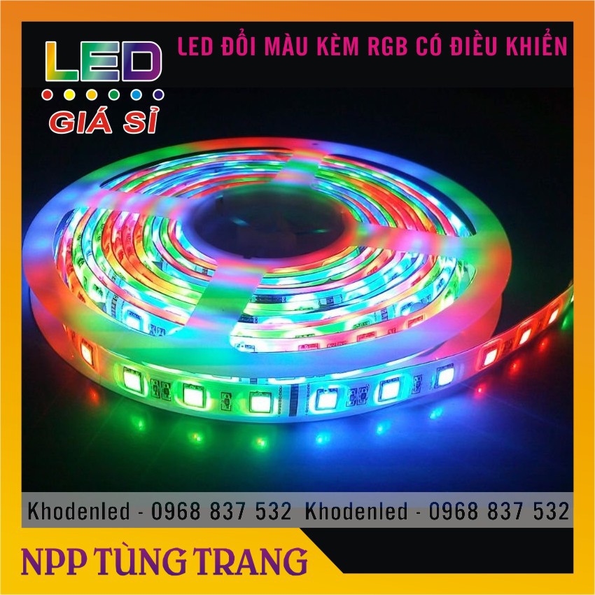 Cuộn LED dán 5M - 7 màu RGB dùng điều khiển
