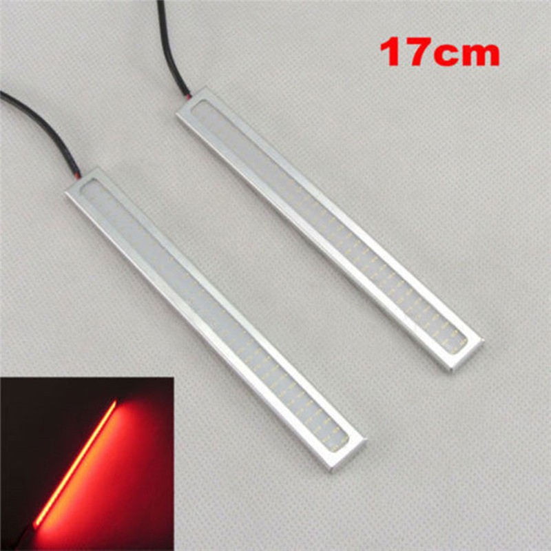 Bộ 2 đèn led chạy ban ngày 12V ánh sáng đỏ chống nước cho xe hơi