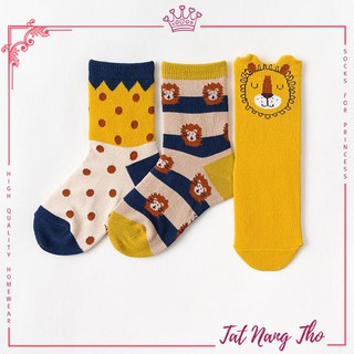 Tất cho bé họa tiết hoạt tình Simba + hươu ngộ nghĩnh - Hàng chính hãng (Kèm hộp đựng xinh xắn)