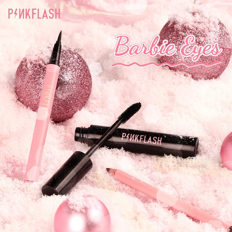 Bộ Bút Kẻ Mắt Và Mascara + Bút Kẻ Mắt Màu Đen Không Thấm Nước PINKFLASH