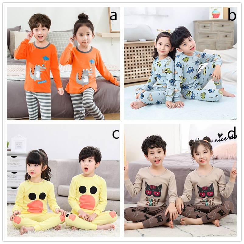 Set Đồ Ngủ Cotton Áo Tay Dài + Quần Dài Cho Bé