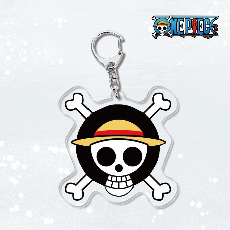 Móc khóa nhựa acrylic nhân vật Luffy Zoro Jinbe phim One Piece