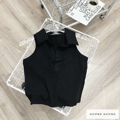 Áo cổ đức sát nách dáng croptop