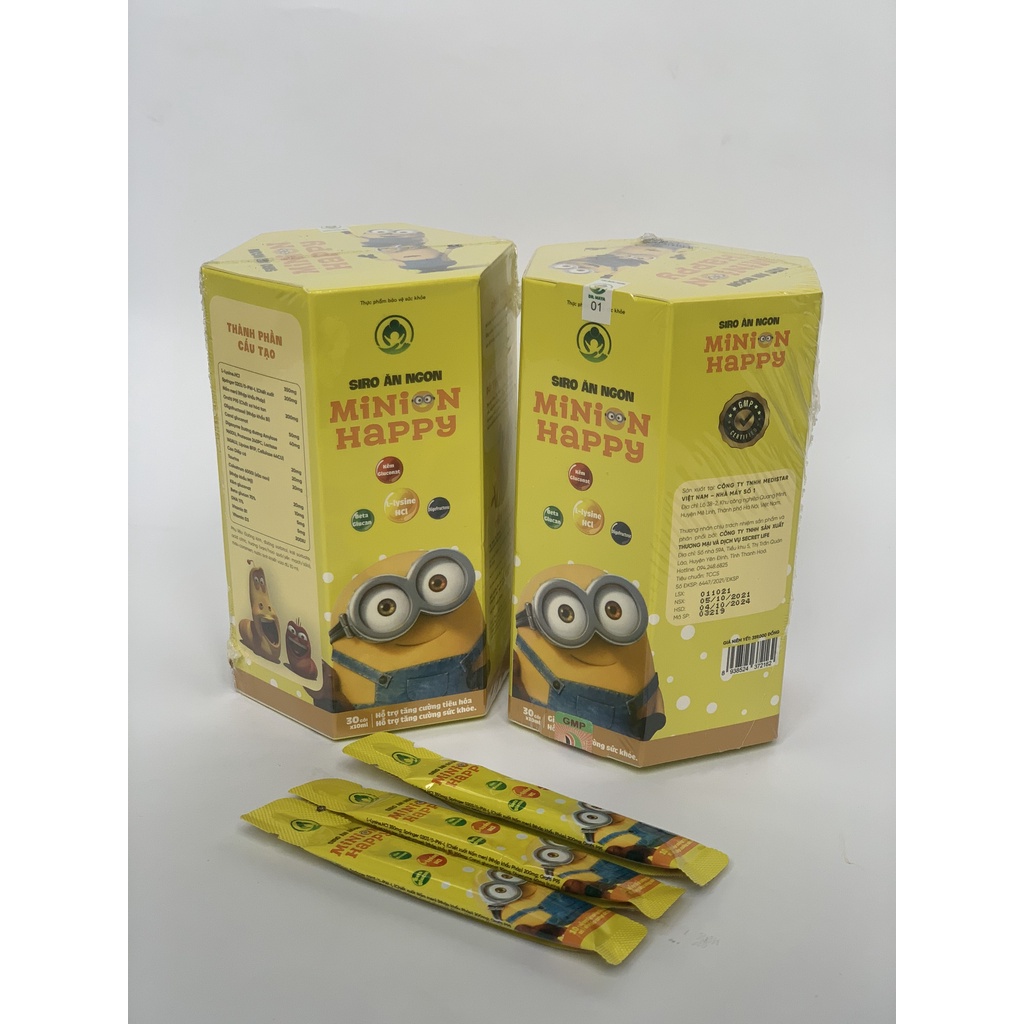 Siro ăn ngon Minion Happy Dr.Maya Hộp 30 gói hỗ trợ tiêu hoá tốt, giúp bé ăn ngon, chống suy dinh dưỡng