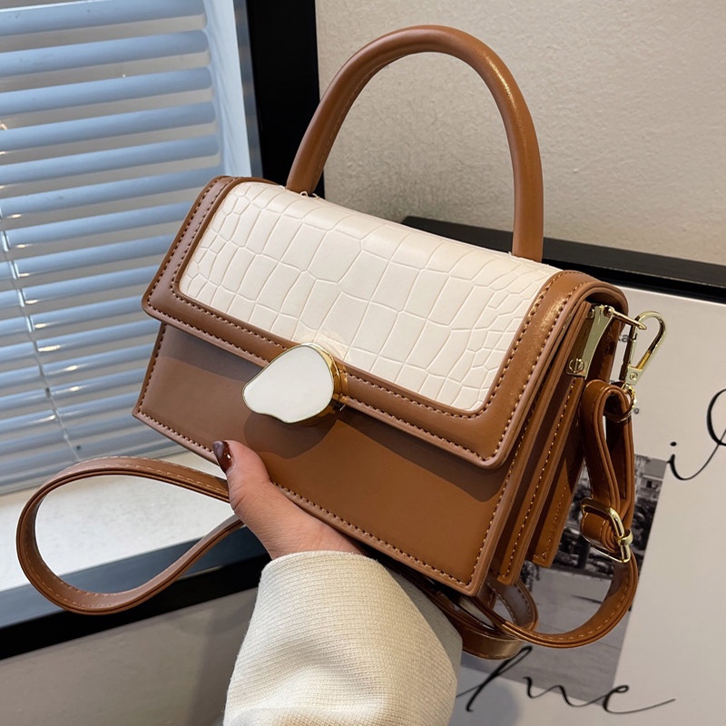 IELGY Túi Đeo Chéo Phối Màu Họa Tiết Vân Đá Thời Trang Sang Trọng Cho Nữ