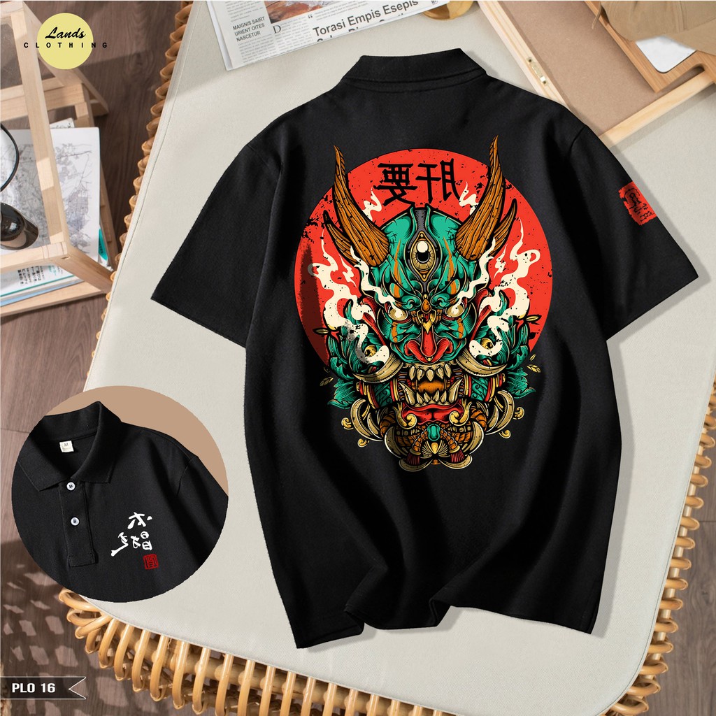 Áo POLO HỌA TIẾT MẶT QUỶ PHONG CÁCH ĐỘC LẠ CHẤT ĐẸP .(16M)