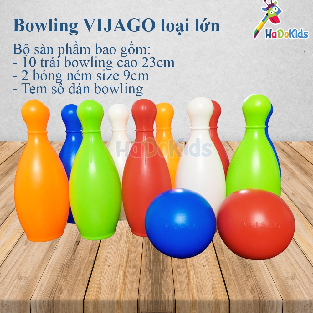 Đồ Chơi Bowling Vijago Loại To Bằng Nhựa Cao Cấp Cho Bé Vận Động