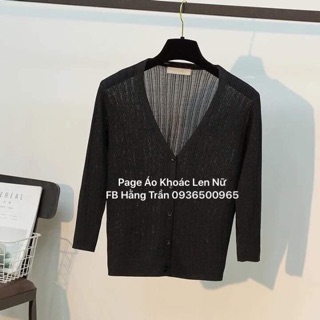 Khoác len mỏng cổ tim