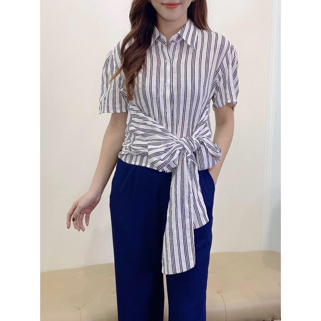 Áo Sơ mi kẻ buộc nơ _ KYUBY