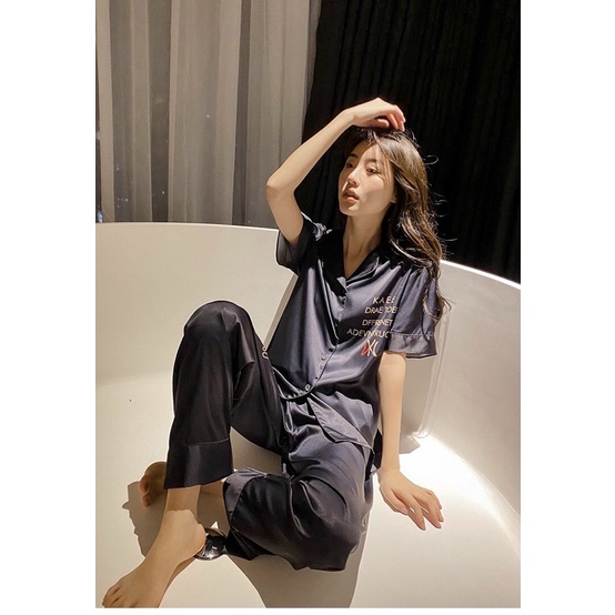 PIJAMA CỘC DÀI CON ONG  LỤA CAO CẤP QUẢNG CHÂU