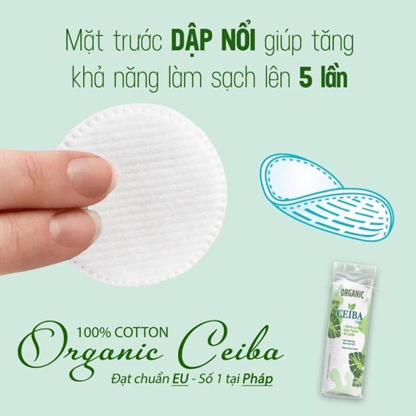 Bông Tẩy Trang Ceiba 100% Cotton 80 Miếng Và 140 Miếng