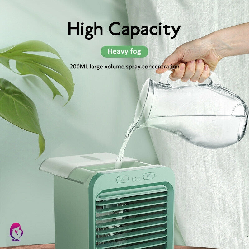 【Hàng mới về】 Portable USB Mini Rechargeable Water-cooled Air Conditioner Desktop Cooler Fan for Outdoor Home