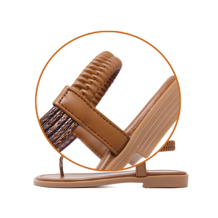 Sandal xỏ ngón Siketu da mềm, đế 1cm