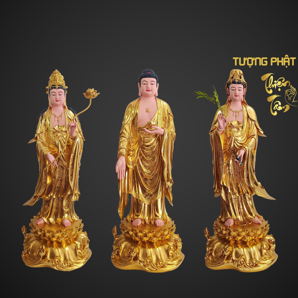 Tượng Đại Thế Chí Bồ Tát cao 90cm – Đứng – Giác Vàng  010VD-DTC