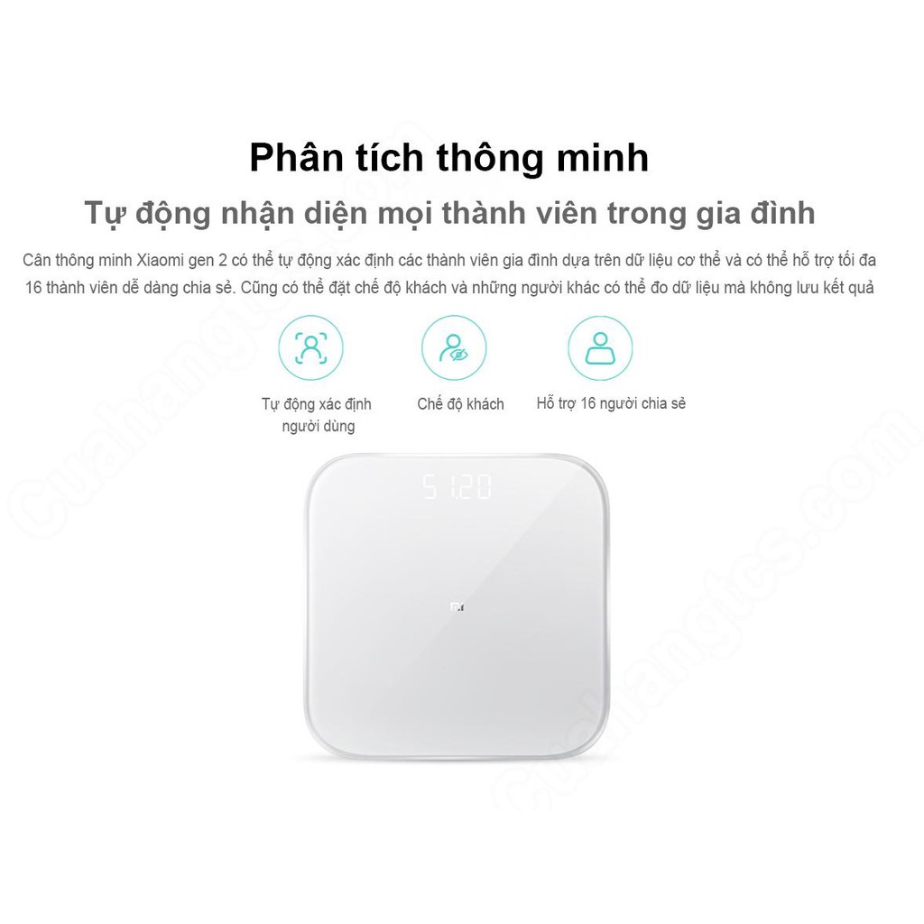 [BẢN QTE - BH DIGIW ORLD] Cân điện tử thông minh Xiaomi Mi Smart Scale Gen 2 | phân tích BMI | XIAOMI ECOSYSTEM STORE