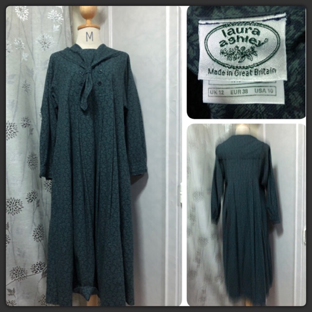 Laura Ashley Made in Great Brian Áo dài cổ quân đội