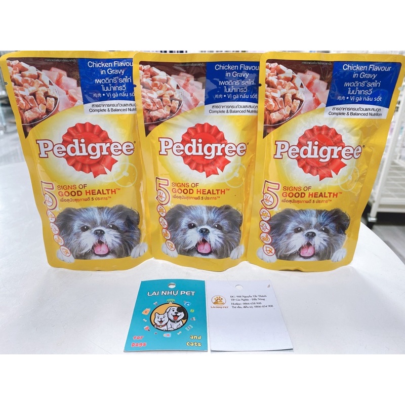 Pate chó pedigree dạng sốt nhuyễn cho chó lớn , chó con -LAI NHỰ PET