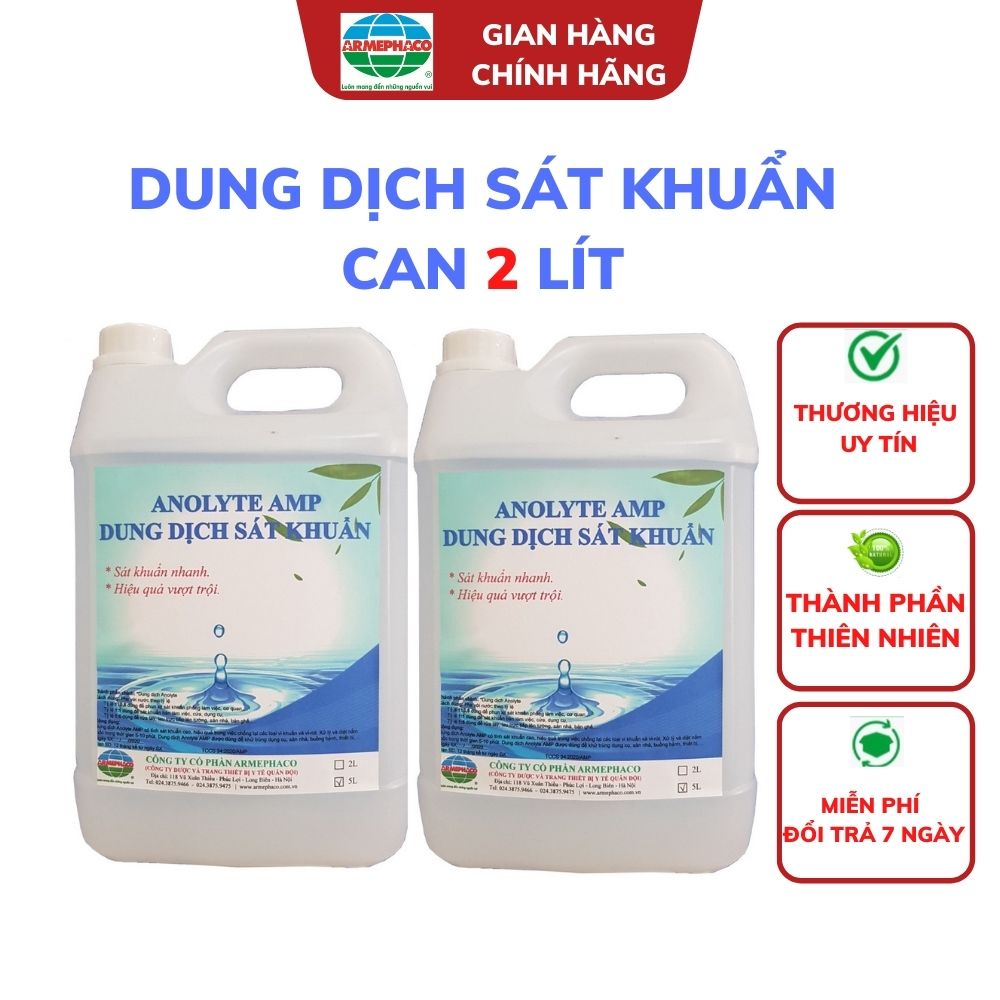 Dung dịch sát khuẩn - Nước sát khuẩn Anolyte AMP - an toàn tuyệt đối - Can 2 lít