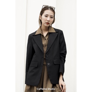 Áo blazer kaki hai lớp dành cho nữ Caffeine Studio