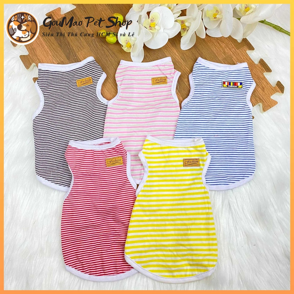 BA LỖ SỌC NHIỀU MÀU SẮC ĐÓN HÈ CHO CHÓ MÈO - GOUMAO PET