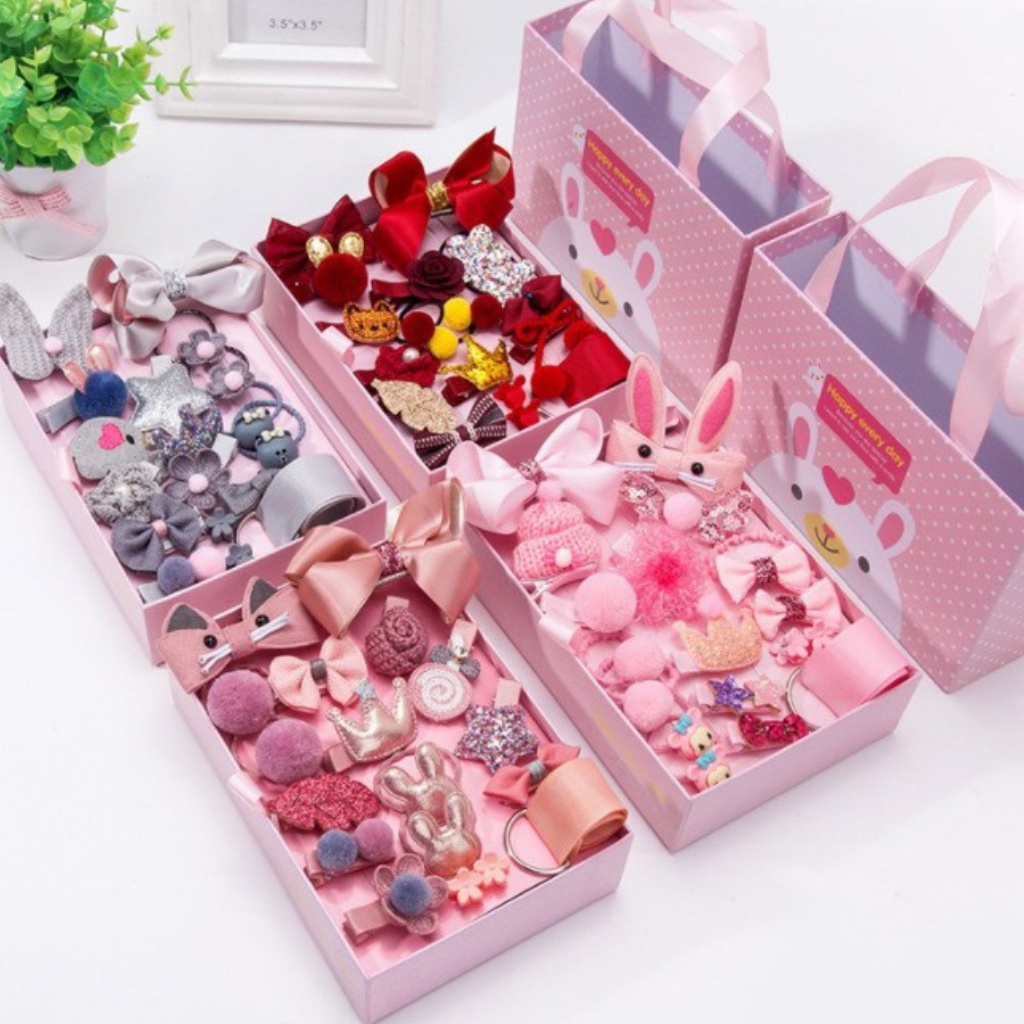 Kẹp tóc cho bé, SET 18 KẸP TÓC HÌNH SIÊU CUTE CHO BÉ GÁI