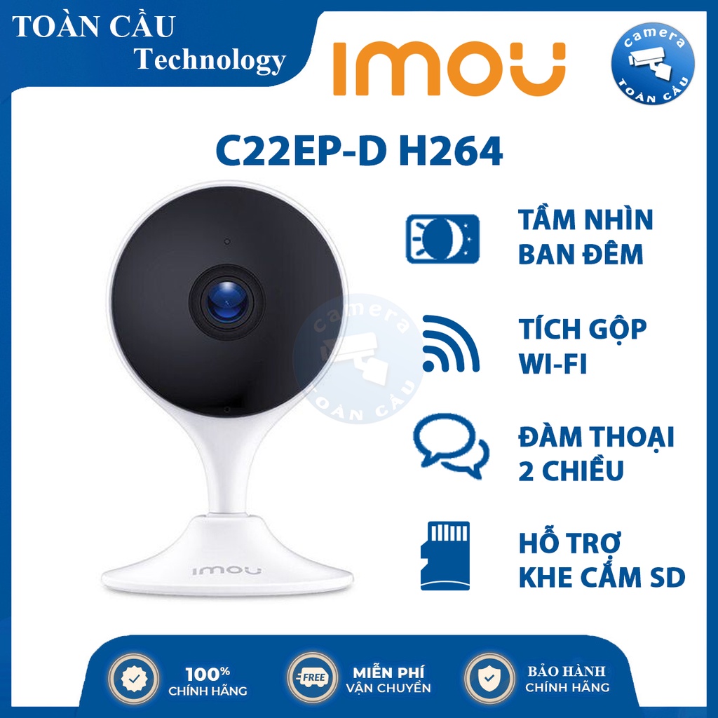 Camera IMOU Wifi IMOU Cue IPC-C22EP 1080P - Phát Hiện Chuyển Động, Góc Quan Sát Rộng, Còi Báo Động