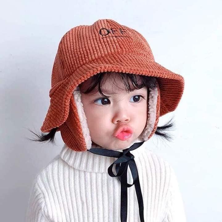 Mũ Nhung Kèm Bịt Tai Lót Lông Ấm Áp Cho Bé Mẫu Mới Hàng Quảng Châu Cho Bé Từ 1 Đến 5 Tuổi (102)