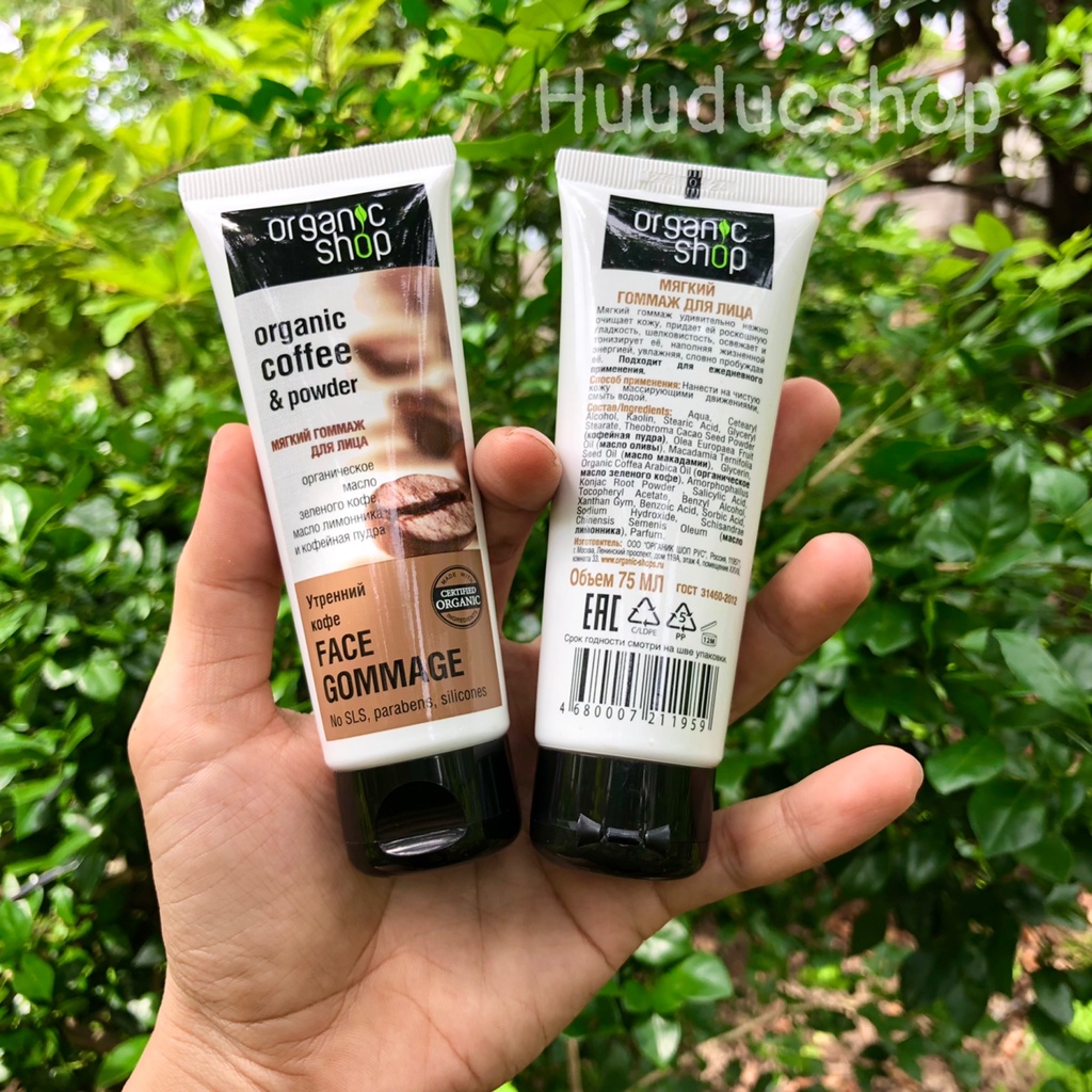 Tẩy tế bào chết vùng mặt Organic Shop 75ml