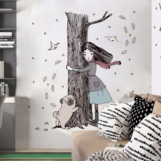 Decal dán tường cô bé mùa đông