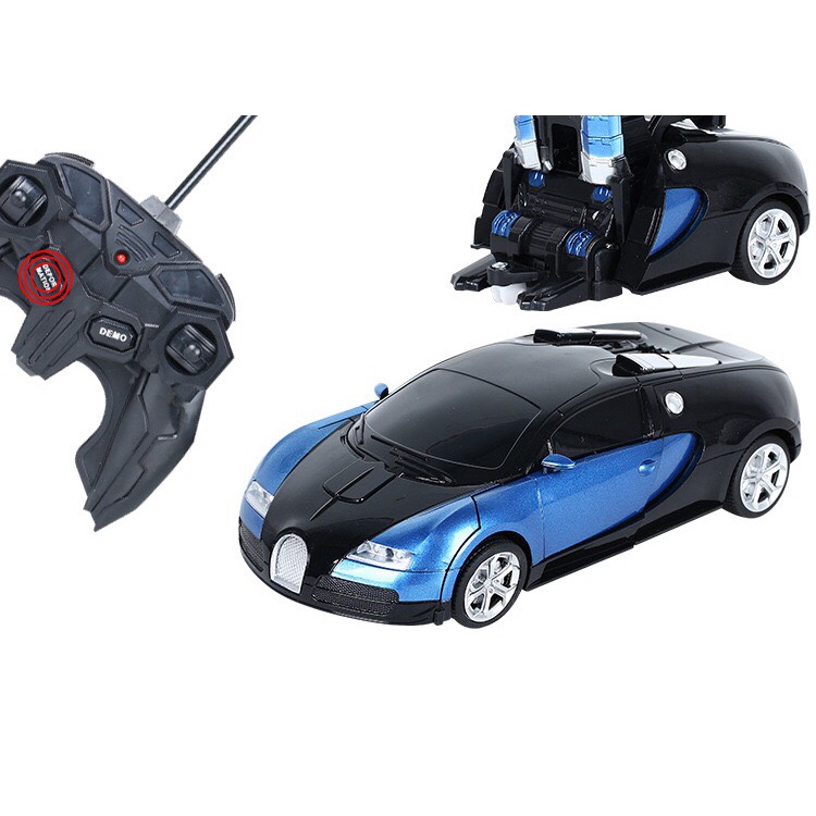ô tô điều khiển từ xa - siêu xe biến hình 2 in 1 robot biến hình kèm 3 pin sạc cho xe phù hợp với bé từ 2 tuổi