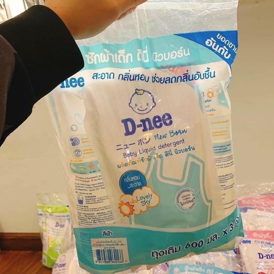 (Túi to 1,4L) Nước giặt xả quần áo Dnee 2in1 nội địa Thái Lan - Hương Thơm Bền Lâu - An Toàn Cho Trẻ Sơ Sinh
