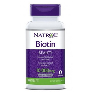[DATE MỚI]Natrol Biotin 10000 Mcg Hỗ Trợ Mọc Tóc, Giúp Móng Khỏe, Mọc Tóc Biotin Hộp 100 Viên