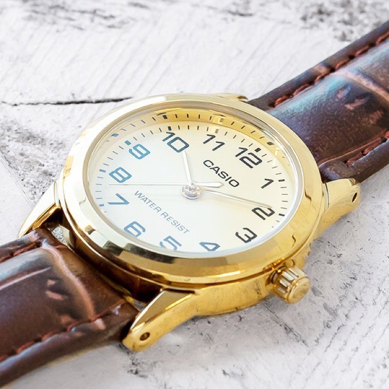 Đồng hồ nữ dây da Casio chính hãng Anh Khuê LTP-V001GL-9BUDF