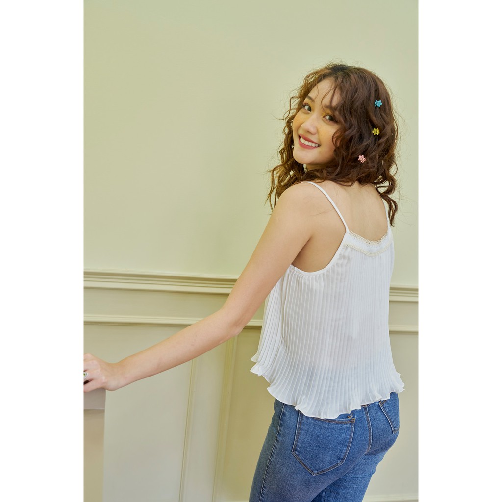 OLV - Áo Pleated Top in White