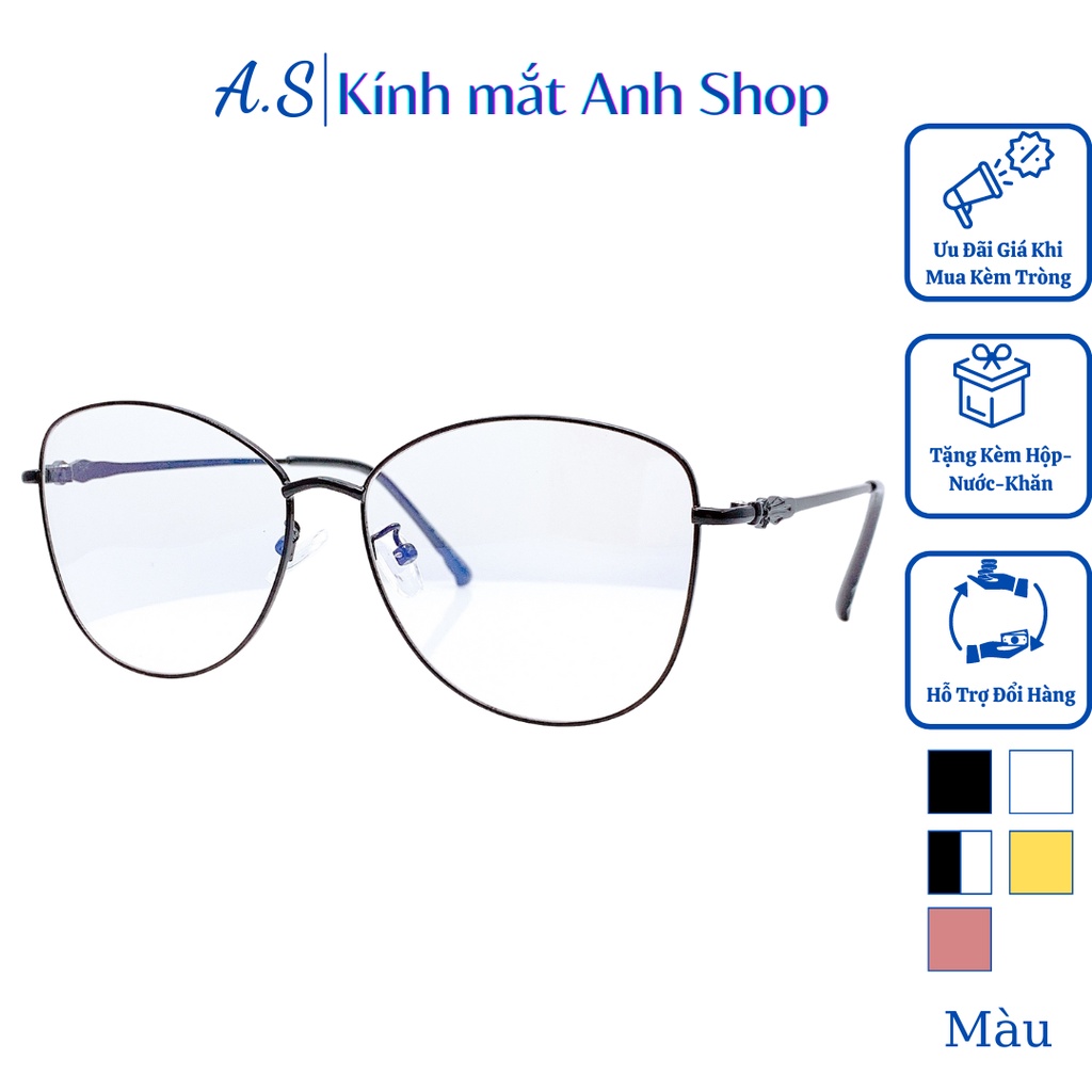 Kính mắt mèo to thời trang nam nữ chất liệu kim loại kiểu dáng to cá tính 2921