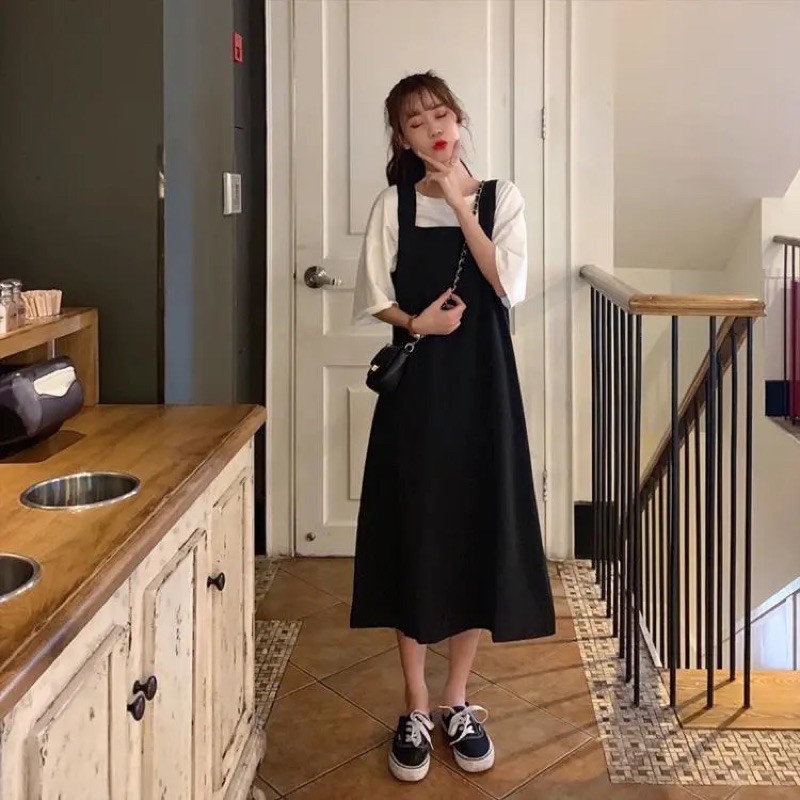 Set yếm váy,áo phông chất cottong hàng loại 1 | BigBuy360 - bigbuy360.vn