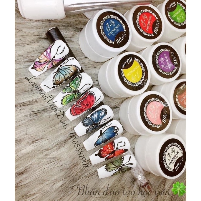 [ĐỒ NAILS] Set Gel Vẽ Mix Màu 12 Hũ